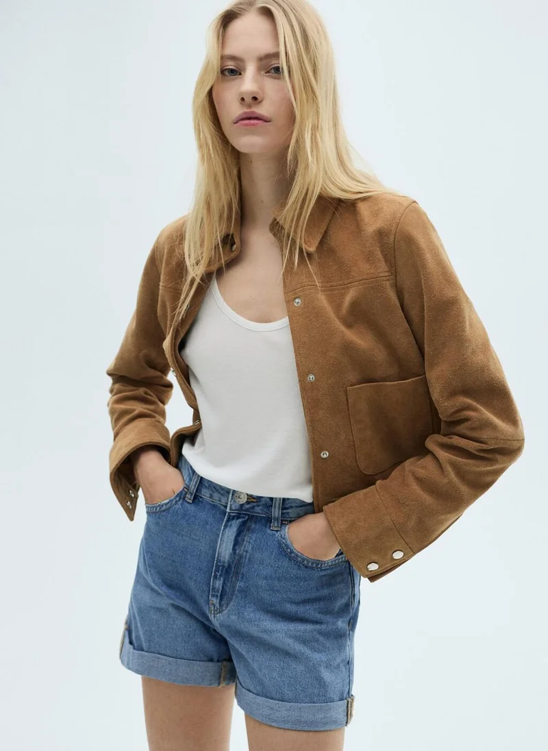 MANGO mom-fit denim shorts